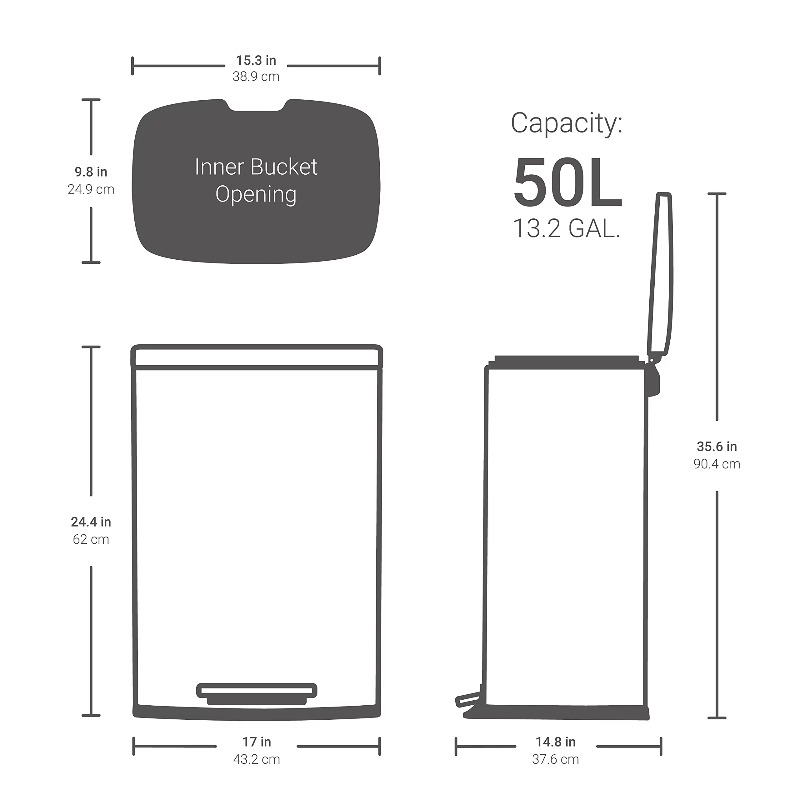 Fingerprint-resistant soft-lid - đánh giá và giá Commercial Kitchen Bin